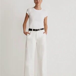 Madewell Cream Wide-Leg High-Rise Trousers